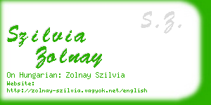 szilvia zolnay business card